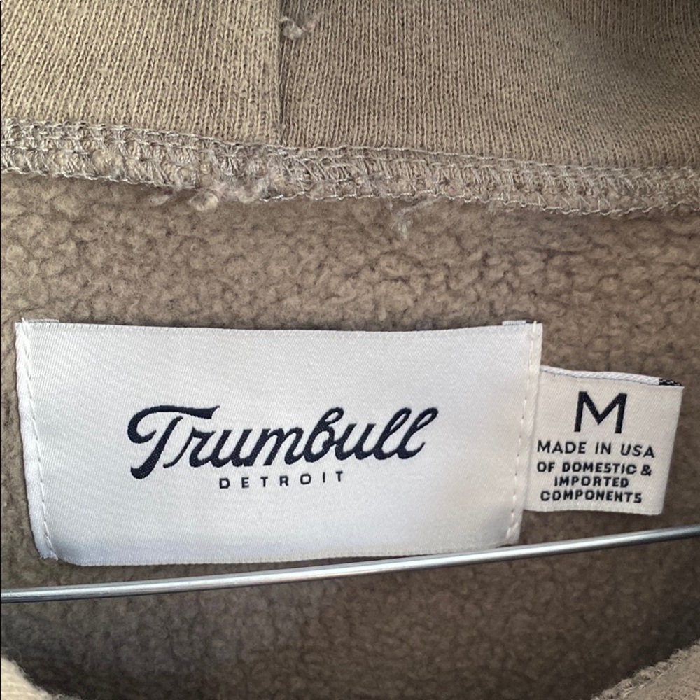 Huckberry collab with Trumbull Detroit. Tan Hoodie. Size M made in USA.